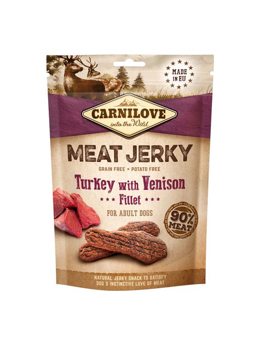 Hovedbilde Carnilove Meat Jerky Turkey with Venison Fillet