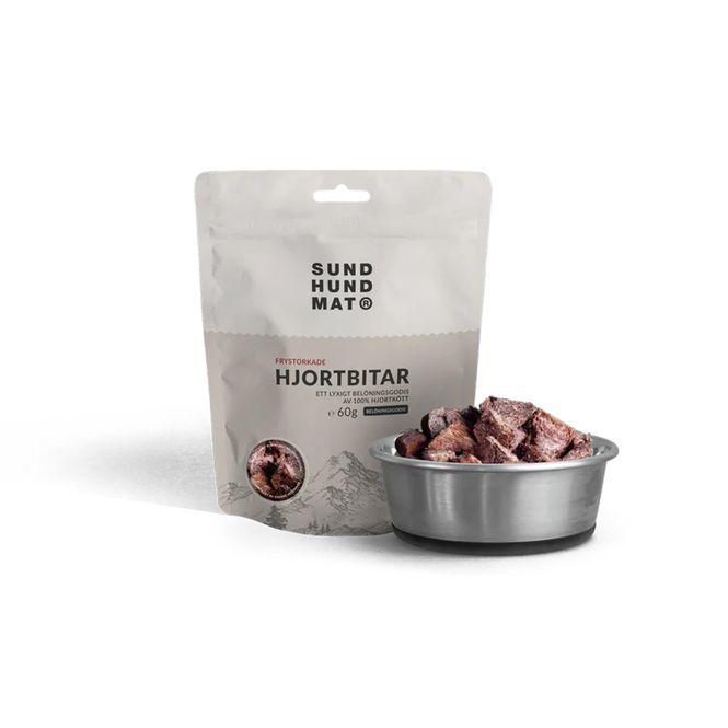 Hovedbilde Sund Hundmat® Hjortbitar - frysetørkede godbiter ...