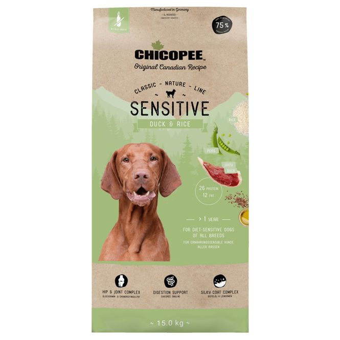 Hovedbilde Chicopee CNL Sensitive Duck & Rice Hundefôr 15 kg